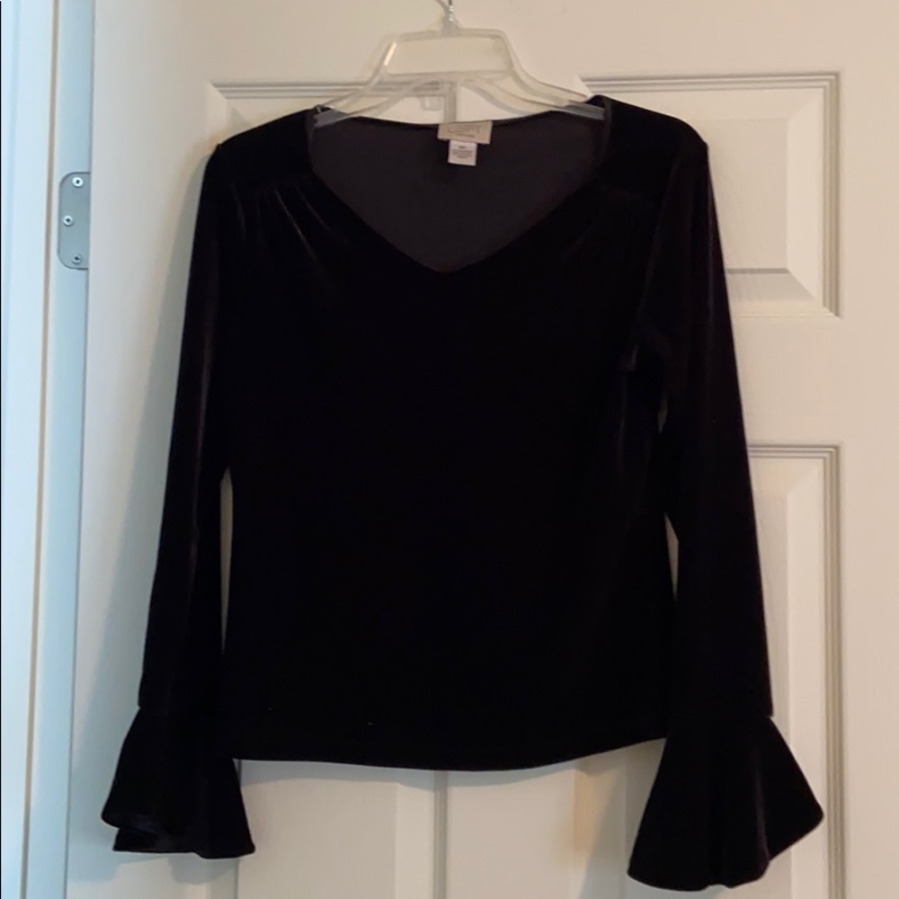 Loft Petites Two piece black velour/velvet outfit